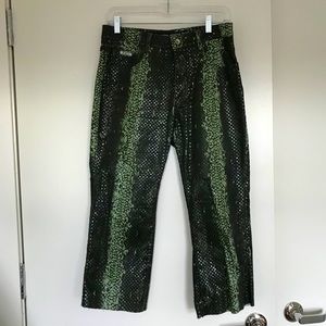 RVT Cropped Snake Print Pants